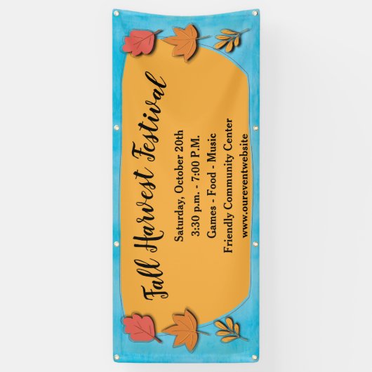 De moderne Herfst herfstblad oogst Spandoek (Verticaal)