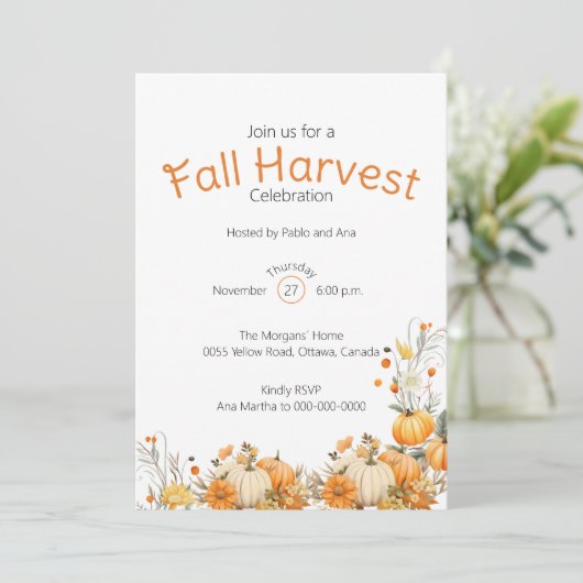 De moderne Herfst oogst Thanksgiving Kaart (Staand voorkant)