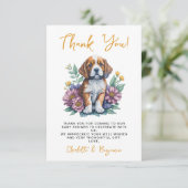 De moderne hond Terracotta baby shower Bedankkaart (Staand voorkant)