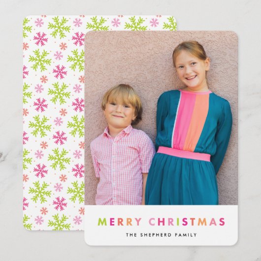 De moderne Kaart van de Foto van Kerstmis van het (Voorkant / Achterkant)