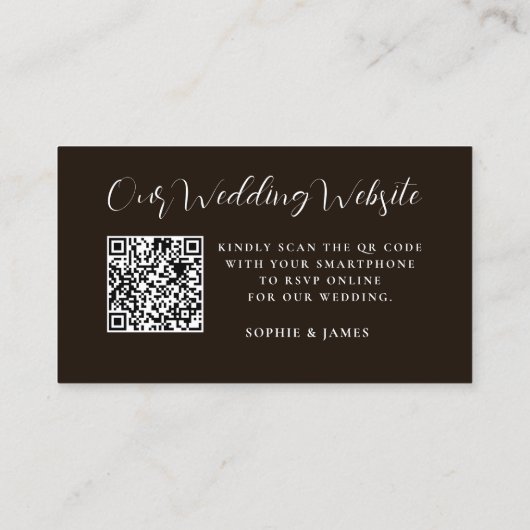 De moderne Kaart van de Huwelijkswebsite QR Code R Visitekaartje (Achterkant)