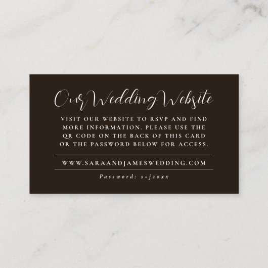 De moderne Kaart van de Huwelijkswebsite QR Code R Visitekaartje (Voorkant)