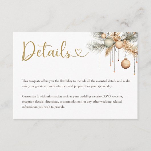 De moderne Kaart van de Kerstbruiloft (Voorkant)