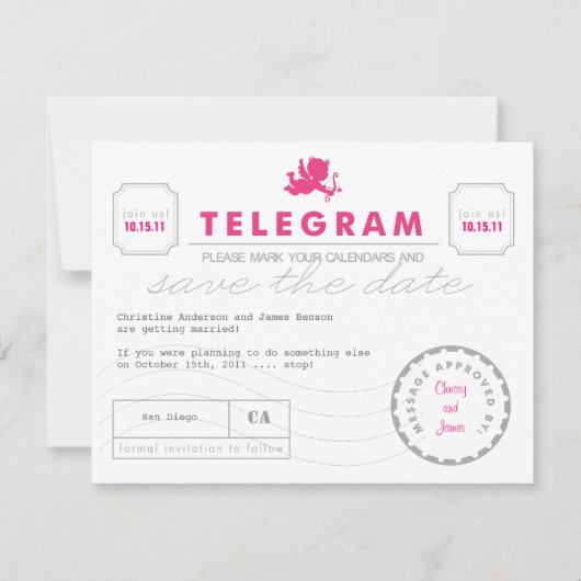 De moderne Kaart van Telegram sparen de Datum (Voorkant)