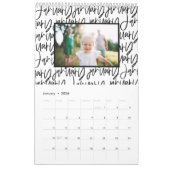 De moderne kalender van het markerpenfotoscript (Jan 2026)