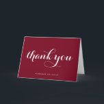 De moderne kalligrafie van Bourgondië Bedankkaart<br><div class="desc">Verzend bedankt met deze klantgerichte dank u kaart. Het is uitgerust met moderne kalligrafie en eenvoudige typografie op een woedende achtergrond. Personaliseer door jouw naam of andere details toe te voegen. Deze kalligrafie bedankt je kaart is perfect voor bedrijven,  bruiloften,  vrijgezellenfeesten,  baby showers,  afstuderen en nog veel meer.</div>