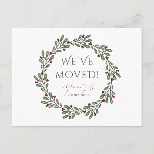 De moderne Kerst van het Manuscript Wreath hebben  Aankondigingskaart (Voorkant)