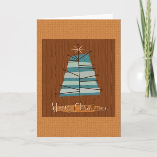 De Moderne Kerstboom van het midden van de eeuw Feestdagen Kaart (Voorkant)