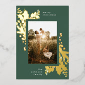 De moderne kerstflessen van de Waterverf Groen en  Folie Feestdagenkaart (Voorkant)