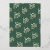 De moderne kerstflessen van de Waterverf Groen en  Folie Feestdagenkaart (Achterkant)