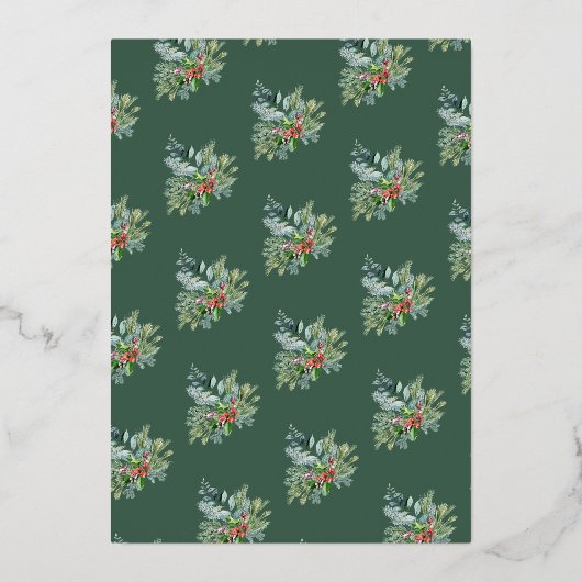 De moderne kerstflessen van de Waterverf Groen en Folie Feestdagenkaart (Achterkant)