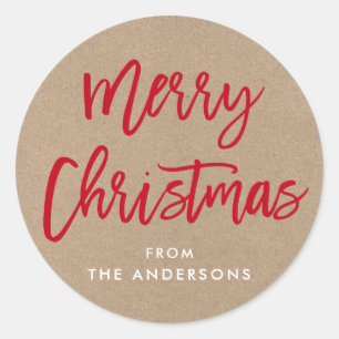 De moderne kerstkraft van het Manuscript van het B Ronde Sticker