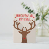 De moderne kerstmanhiel van de rendierhiel feestdagenkaart (Staand voorkant)