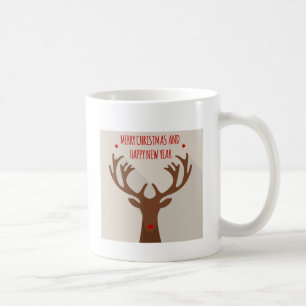 De moderne kerstmanhiel van de rendierhiel koffiemok