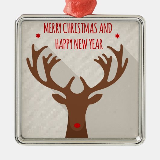 De moderne kerstmanhiel van de rendierhiel metalen ornament (Voorkant)