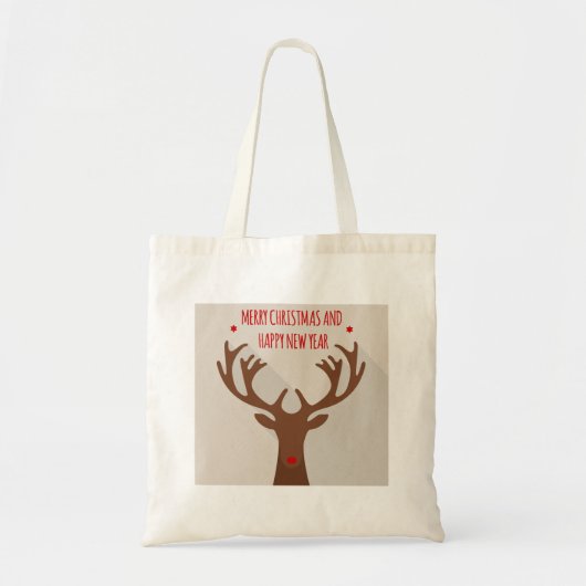 De moderne kerstmanhiel van de rendierhiel tote bag (Voorkant)