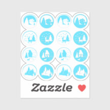 De moderne kerstwinterscène stelt Ice Blue in