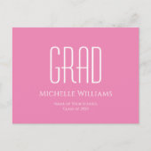 De moderne klasse van 2025 roze typografie Afstude Aankondigingskaart (Voorkant)