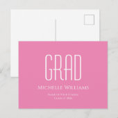 De moderne klasse van 2025 roze typografie Afstude Aankondigingskaart (Voorkant / Achterkant)