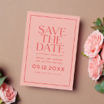 De Moderne Kleur van het perzikje sparen de Datum Save The Date<br><div class="desc">Dit is een moderne redder de datumkaart met een retro blik en een gevoel. Het kenmerkt "sparen de datum"in een modern serif doopvont. Dit is een cool,  eenvoudig ontwerp voor koppels die van schone design houden. U kunt de kleur van alle elementen op dit ontwerp veranderen.</div>