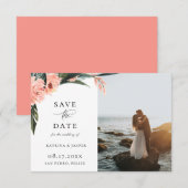 De moderne Koraal van Tropics Foto sparen de Datum Aankondiging (Voorkant / Achterkant)