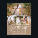 De moderne Kraft van het Manuscript van de Borstel Briefkaart<br><div class="desc">Modern penseelscript 4 Foto slaat het Briefkaart Date Kraft op</div>