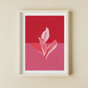 De moderne Kunst Calla Lily Rood Roze Poster