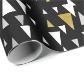 De Moderne Kunst van de driehoek - Zwart Goud Cadeaupapier (Rol Hoek)