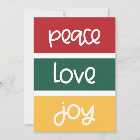 De moderne Kute Peace Love Joy kerstbegroetingen Feestdagenkaart (Voorkant)