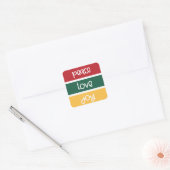 De moderne Kute Peace Love Joy kerstbegroetingen Vierkante Sticker (Envelop)