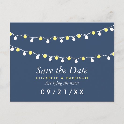 De moderne Lichten van het Koord, Geel & Wit spare Aankondigingskaart (Voorkant)