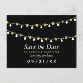 De moderne Lichten van het Koord, Wit & Goud spare Aankondigingskaart (Voorkant)