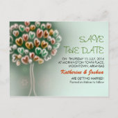 De moderne liefdesboom Save the Date briefkaarten (Voorkant)