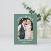 De moderne Lijst Eucalyptus Green bewaart de Datum Briefkaart (Staand voorkant)