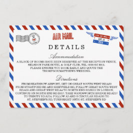 De moderne luchtpost-huwelijkscollectie informatiekaartje