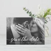 De moderne Manuscript bekleding sparen de Foto van Save The Date (Staand voorkant)