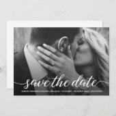 De moderne Manuscript bekleding sparen de Foto van Save The Date (Voorkant / Achterkant)