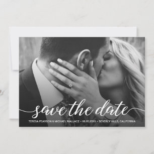 De moderne Manuscript bekleding sparen de Foto van Save The Date