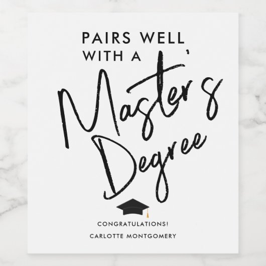 De moderne Manuscript meester van het Elegant Afst Wijn Etiket (Enkel label)