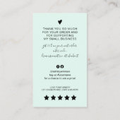 De moderne manuscript QR code mint groene orde bed Visitekaartje (Achterkant)