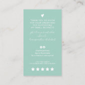 De moderne manuscript QR code mint groene orde bed Visitekaartje (Achterkant)