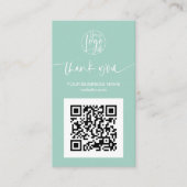 De moderne manuscript QR code mint groene orde bed Visitekaartje (Voorkant)