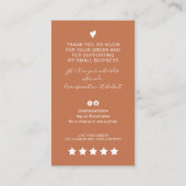 De moderne manuscript QR code terracotta orde beda Visitekaartje (Achterkant)