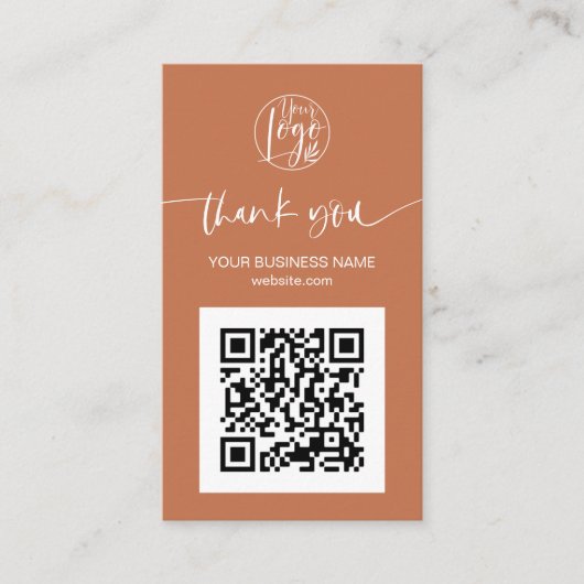 De moderne manuscript QR code terracotta orde beda Visitekaartje (Voorkant)