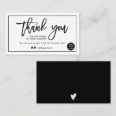 De moderne manuscript zwarte witte orde bedankt u visitekaartje (Voorkant / Achterkant)