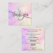 de moderne manuscriptirdescent bedankt u voor uw o vierkante visitekaartje (Voorkant / Achterkant)