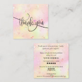 de moderne manuscriptirdescent bedankt u voor uw o vierkante visitekaartje (Voorkant / Achterkant)