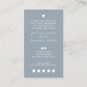 De moderne manuscriptQR code dusty blauwe orde bed Visitekaartje (Achterkant)