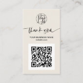 De moderne manuscriptQR code zwarte ivoororde beda Visitekaartje (Voorkant)