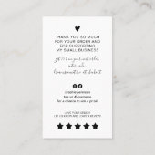 De moderne manuscriptQR code zwarte witte orde bed Visitekaartje (Achterkant)